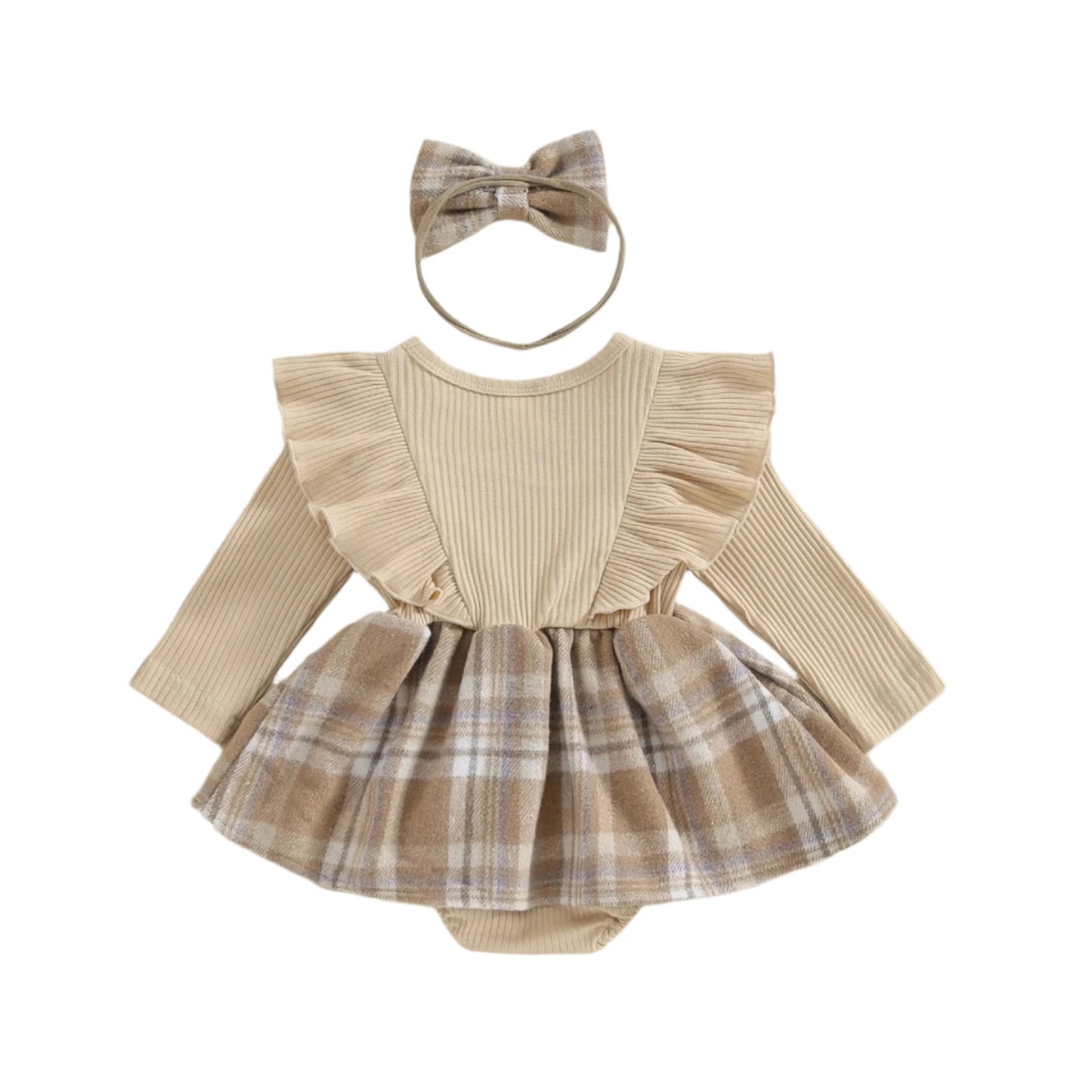 Baby Girl Stone Tweed Skirted Romper