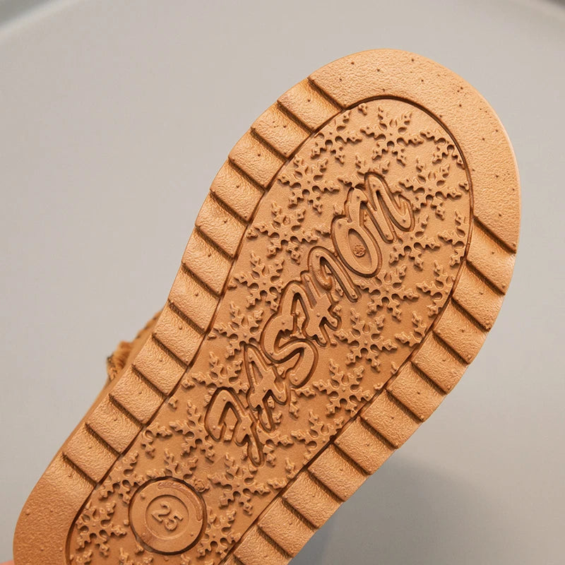 Girls Faux Fur Boots Brown