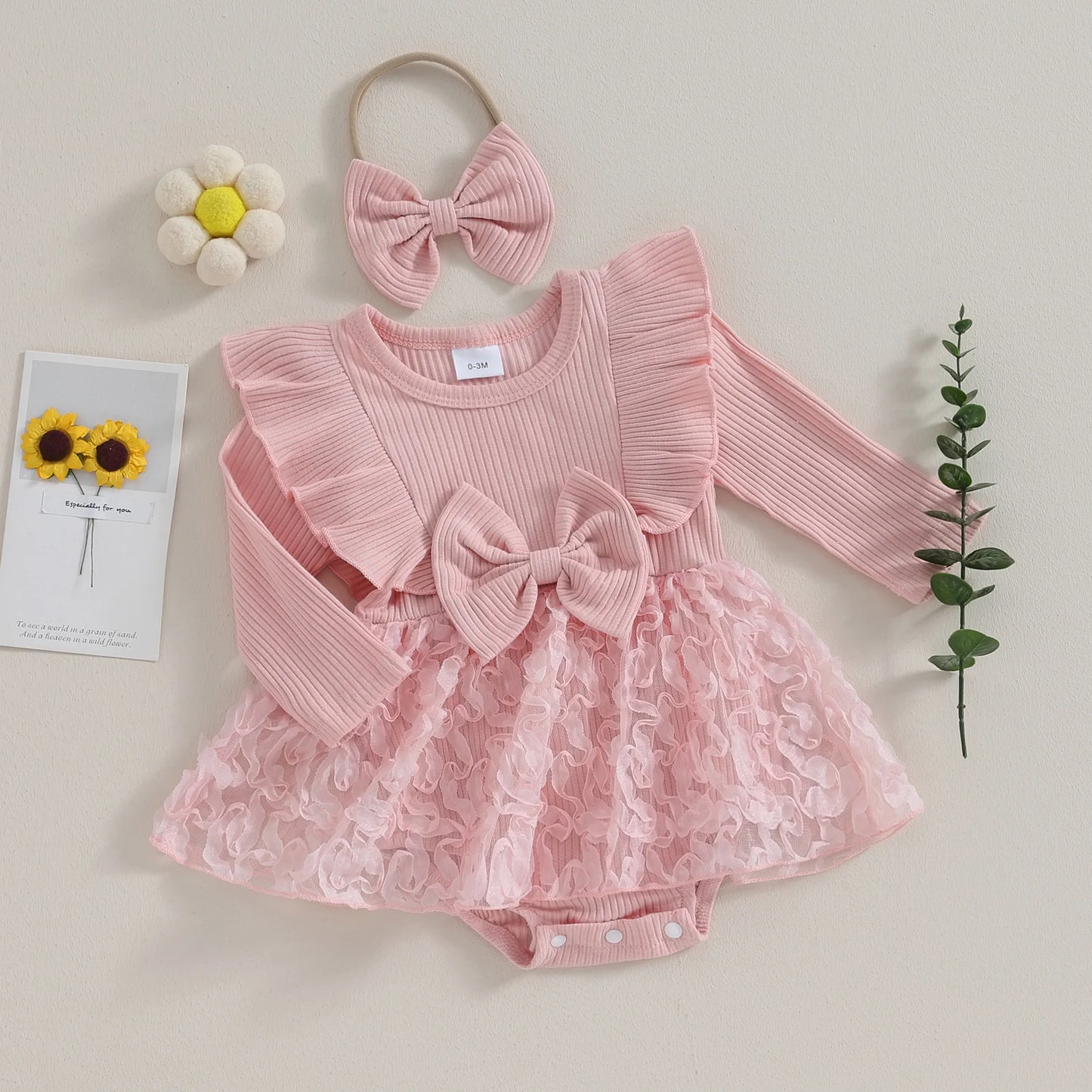 Baby Girl Blush Pink Tulle Skirt Romper