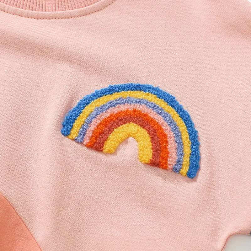 Girls Pastel Rainbow Leggings Set