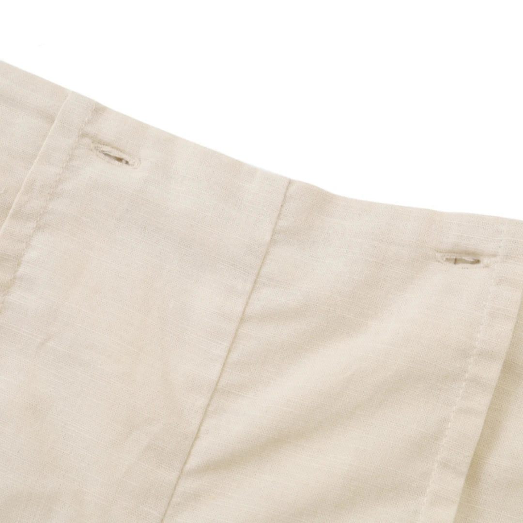 Baby Boys Classic Stone & White Peter Pan Collar Short Set *Online Product