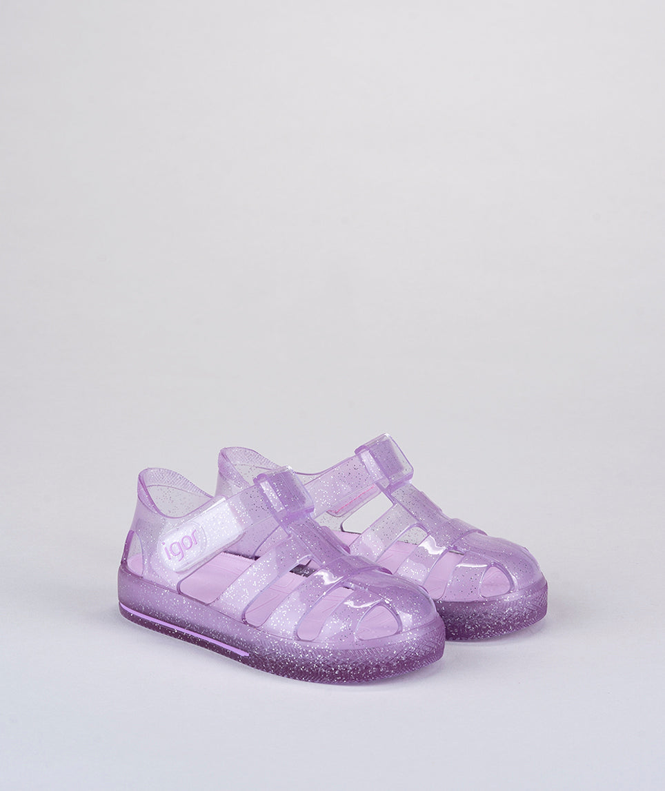Igor Star Glitter Transparent Lilac Jellie Shoe