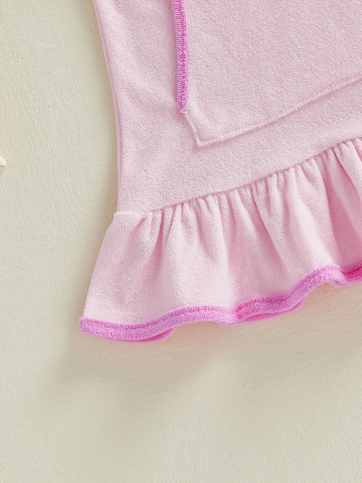 Little Girls Terry Towelling Cover-Up – Pink with Pink Trim (1–8 Years) *Preorder