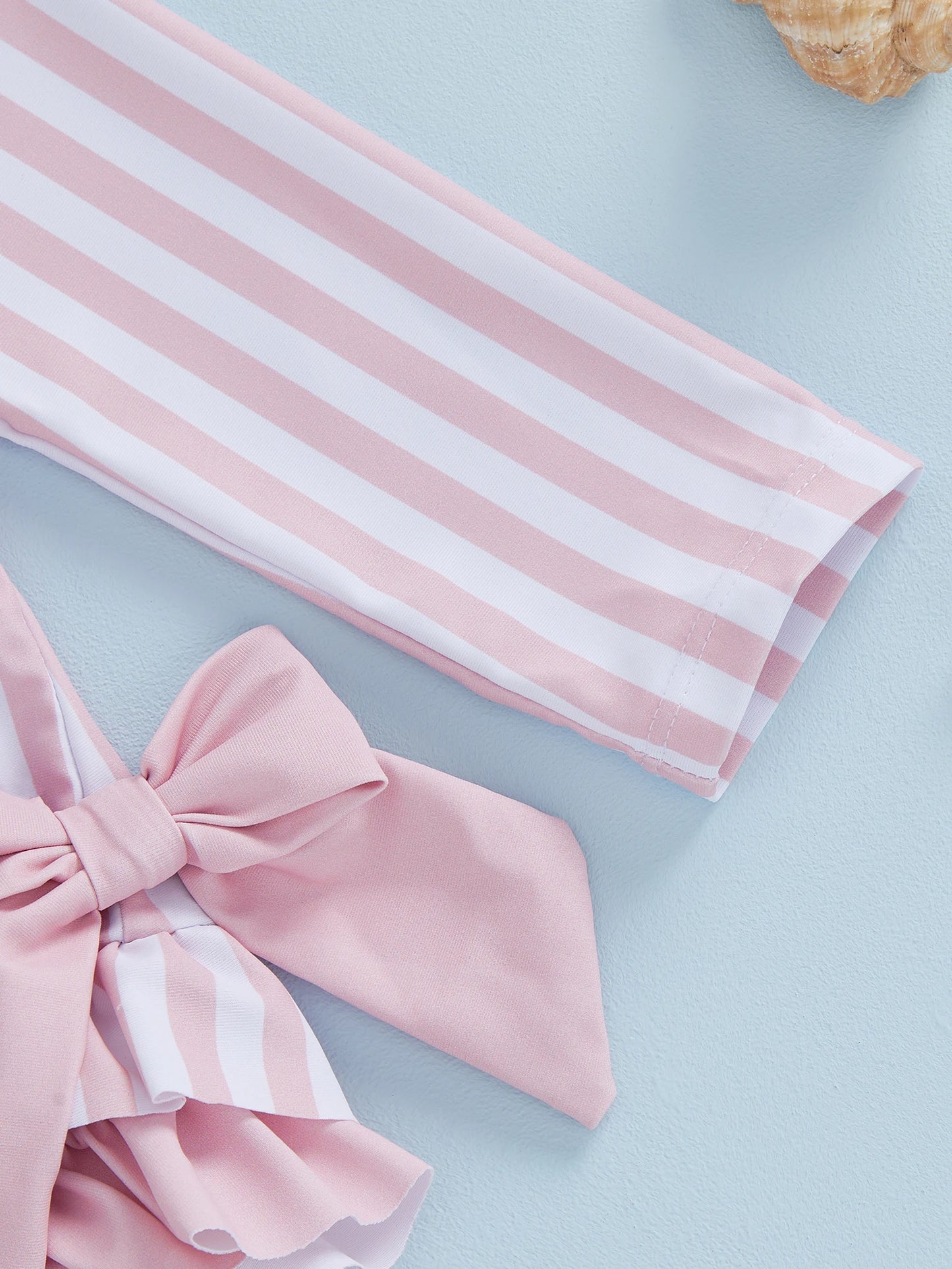 Baby Girls Long Sleeve Baby Pink Swimsuit & Hat | Summer Swimwear