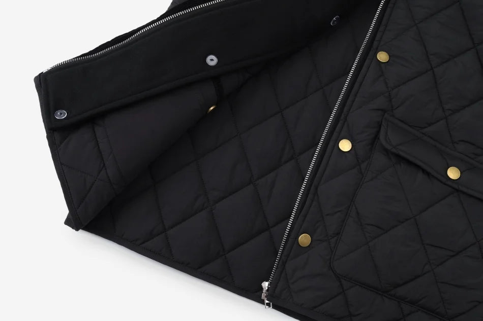 Boys Black Diamond Quilted Hooded Jacket *Online Product