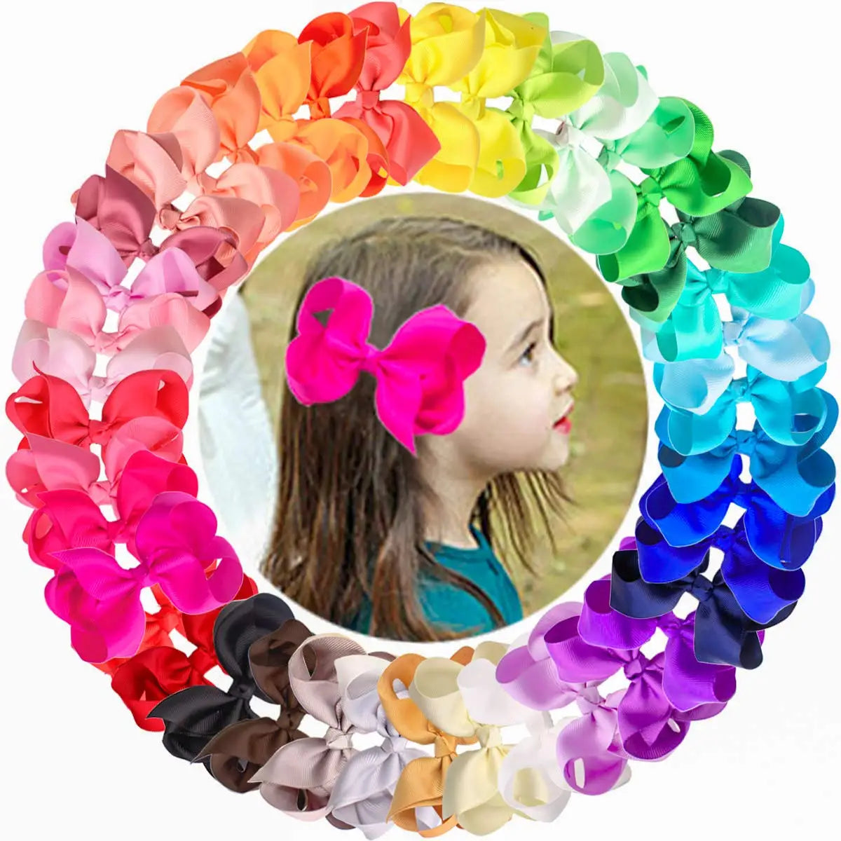 Hairbow set of 10 6" clips (set colours)