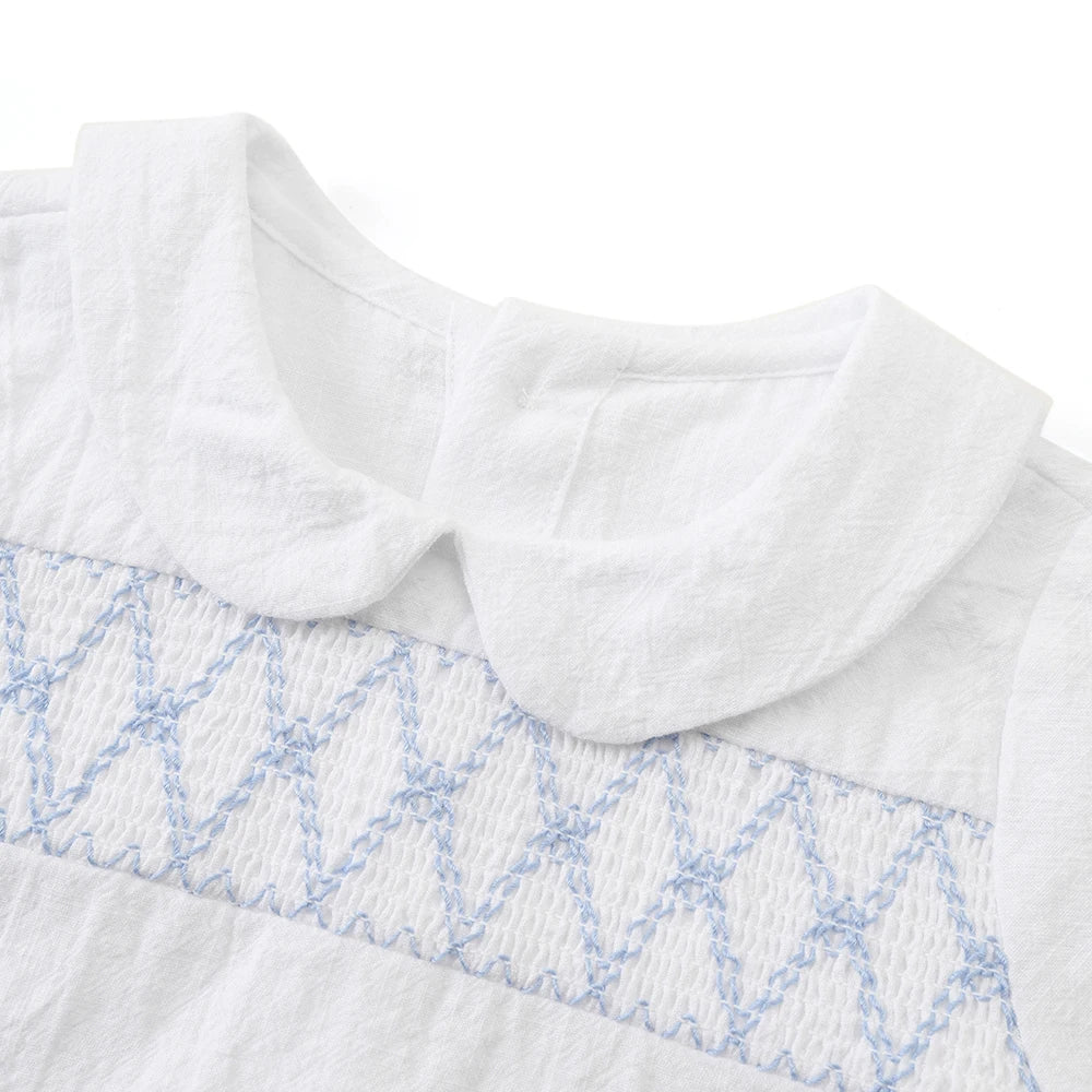 Boys Blue Smocked Collar Set *Online Product