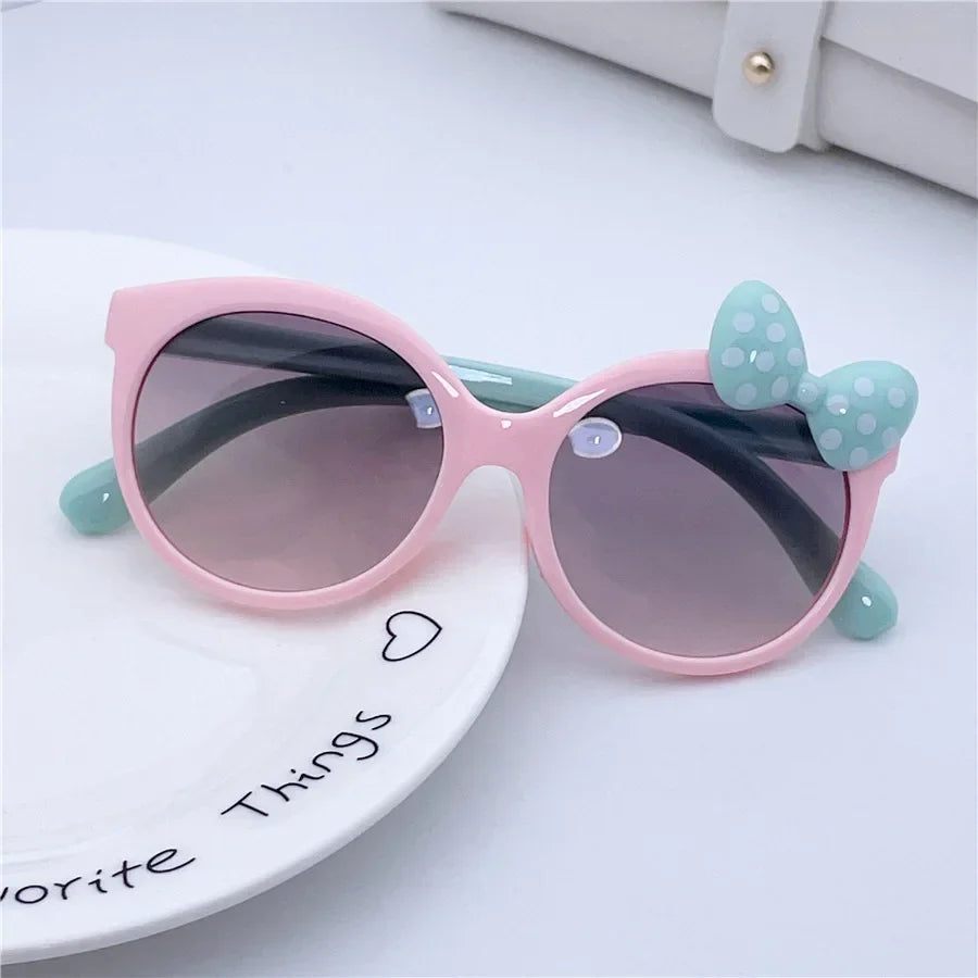 Girls' Sunglasses with Cute Bow Motif – Choice of Colors