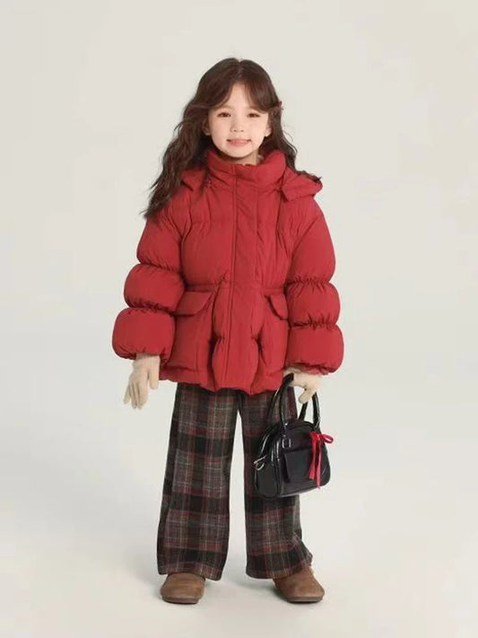 Girls Red Hooded Coat