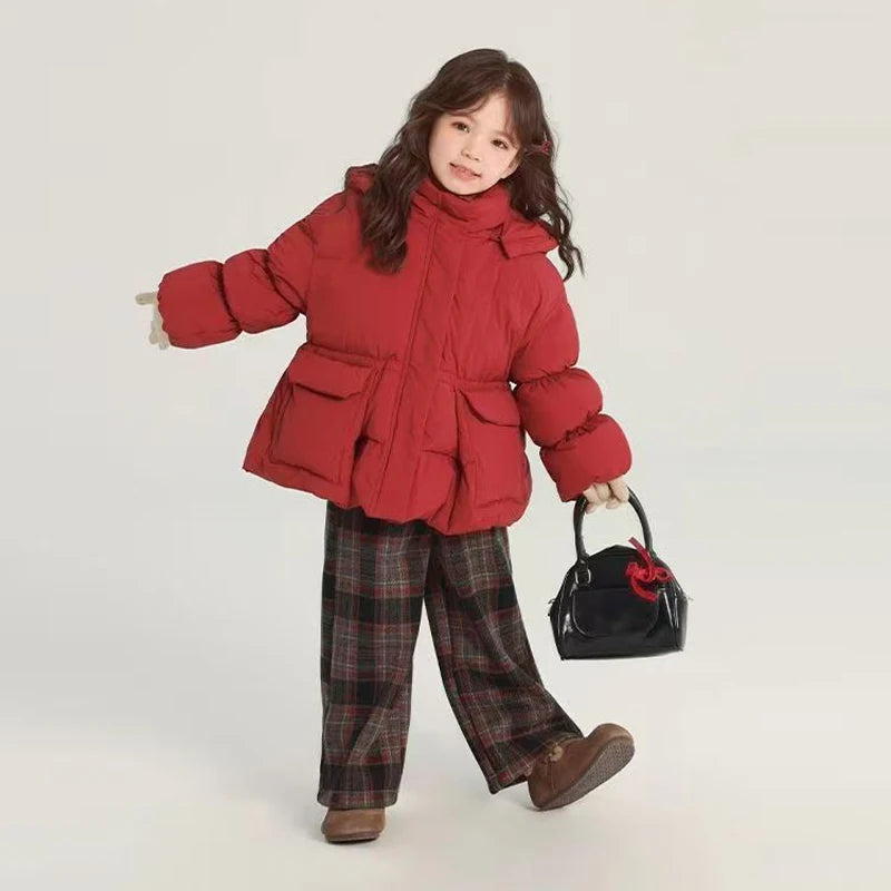 Girls Red Hooded Coat
