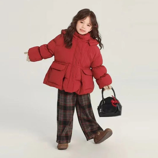 Girls Red Hooded Coat