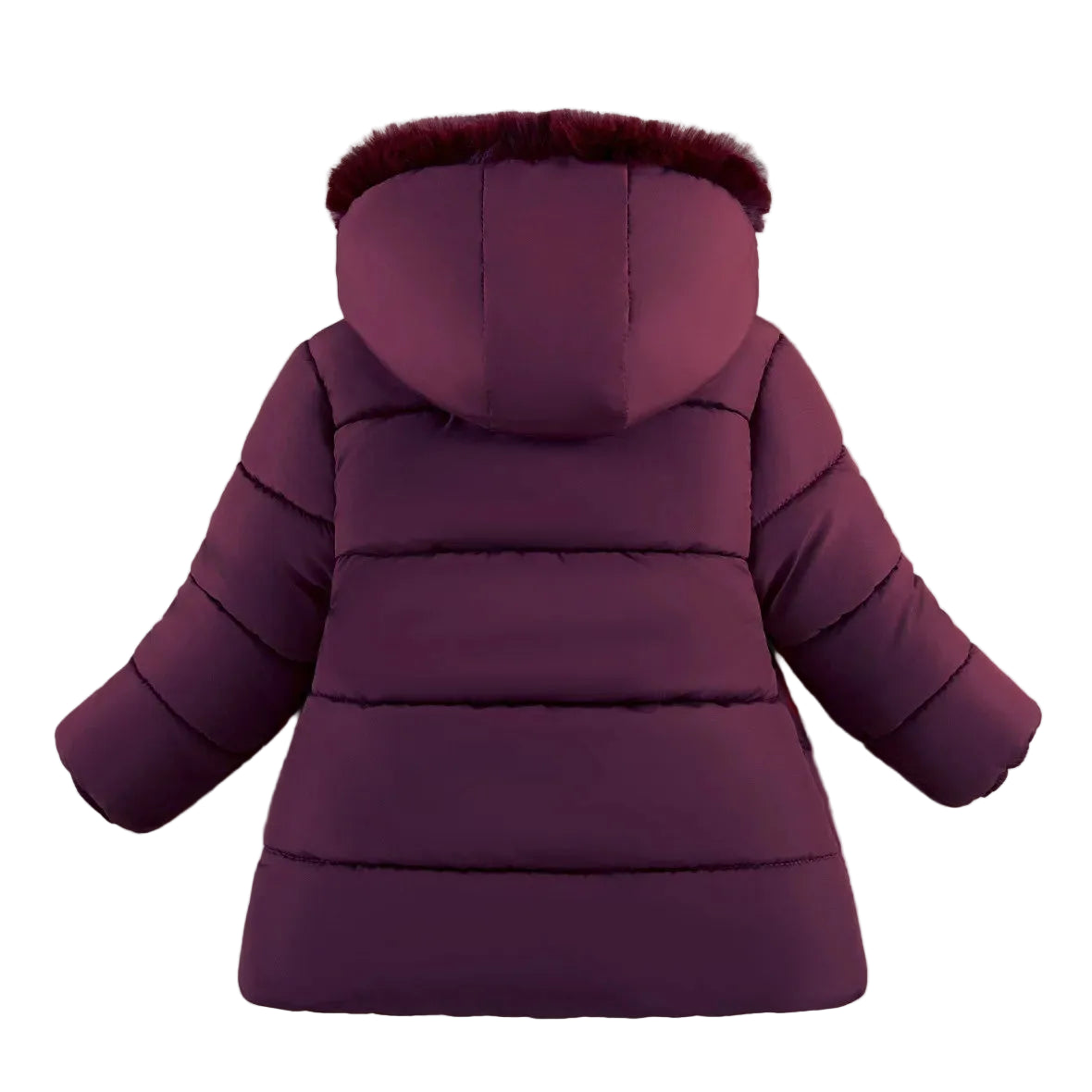 Girls Faux Fur Hooded Maroon Winter Puffer Coat | Warm Padded Jacket | Ages 2–6 *Online Product (Copy)