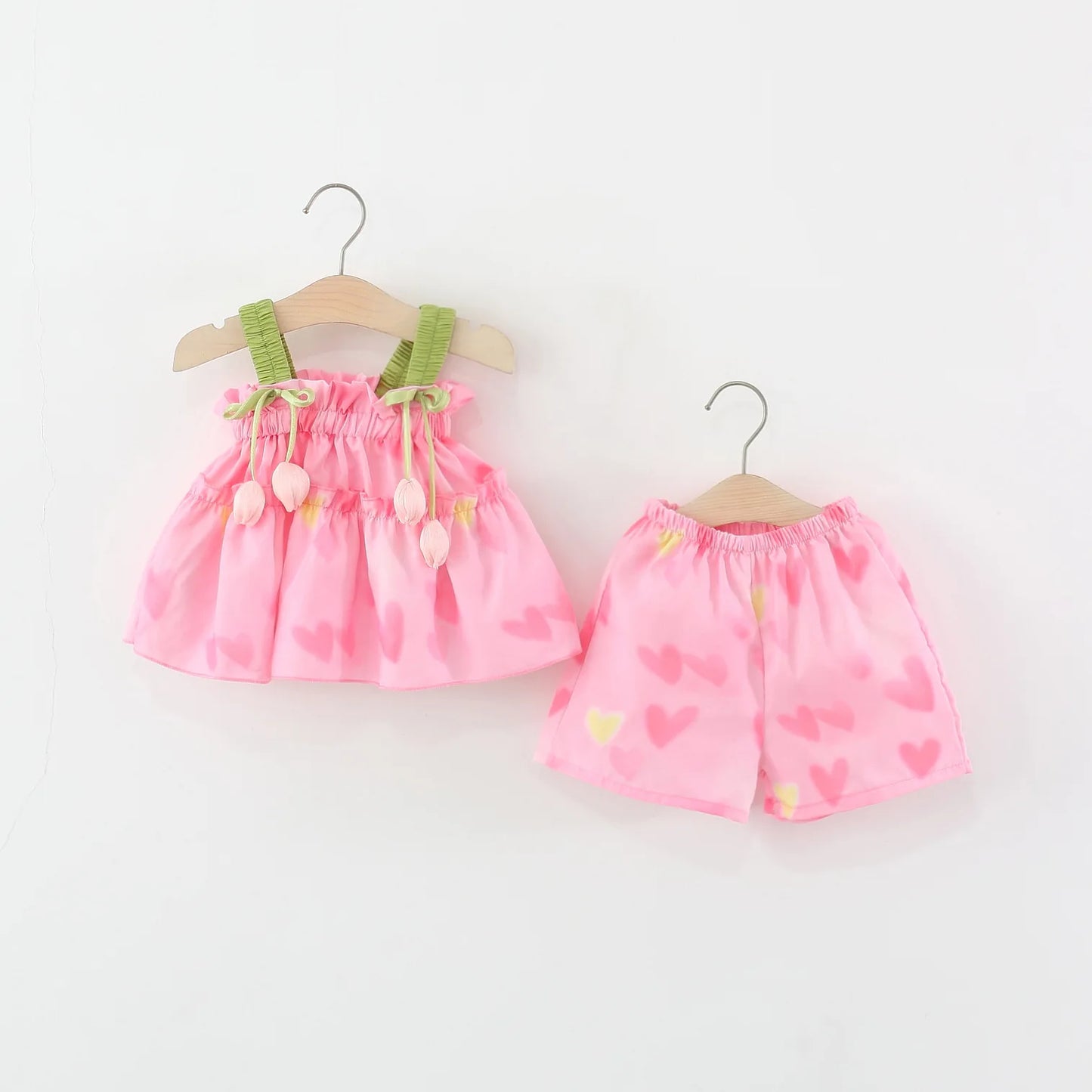 Blush Heart Ruffle Set – Baby & Toddler Girls (12–36 Months) *Online Product