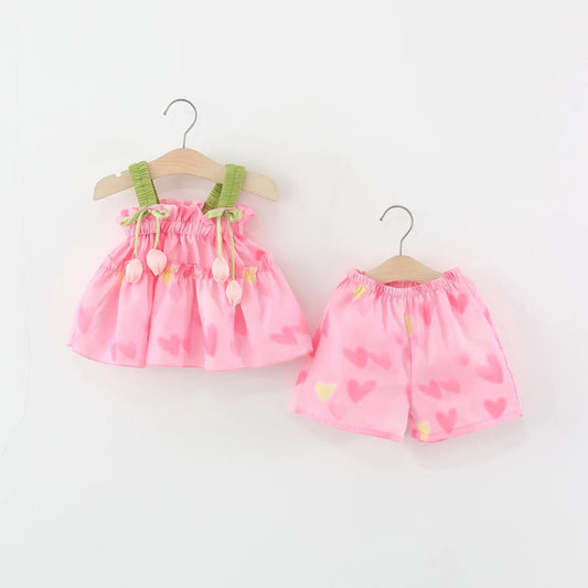 Blush Heart Ruffle Set – Baby & Toddler Girls (12–36 Months) *Online Product