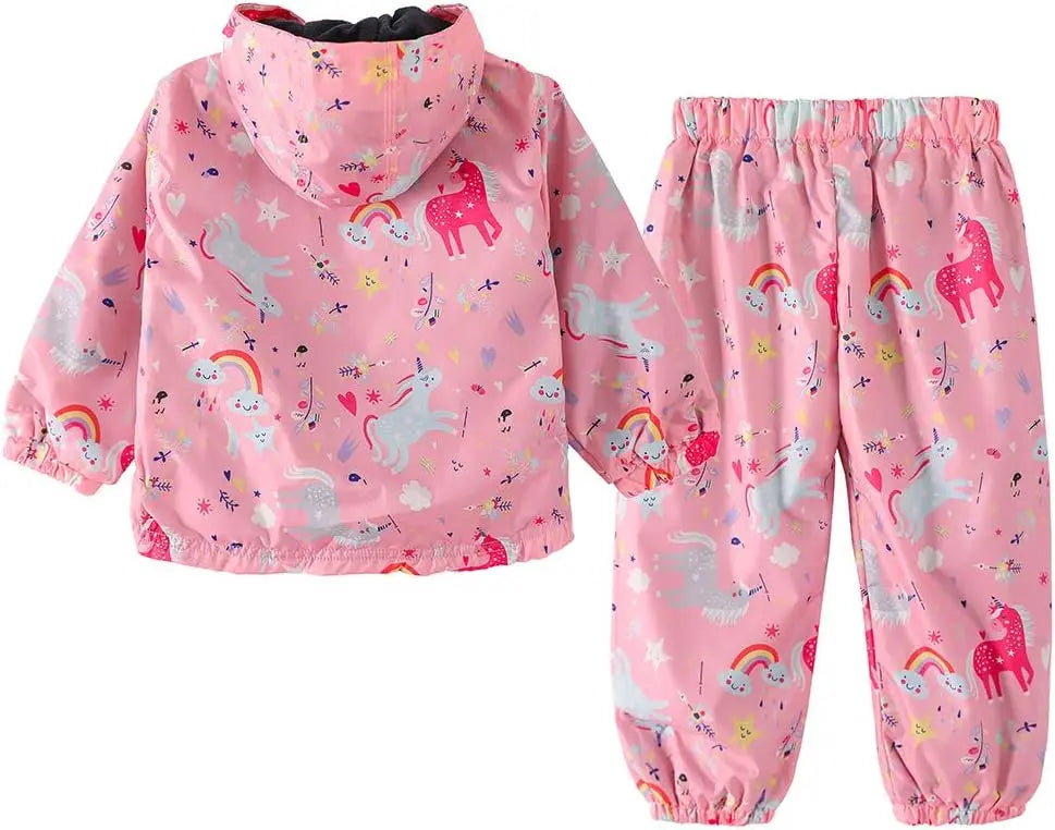 Girls Unicorn Rain Jacket and Pants