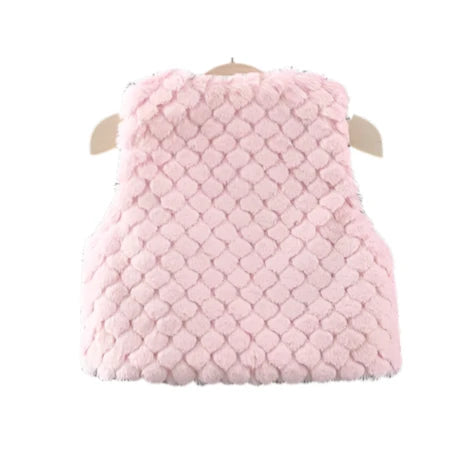 Baby Girls Wool Gillet Pink