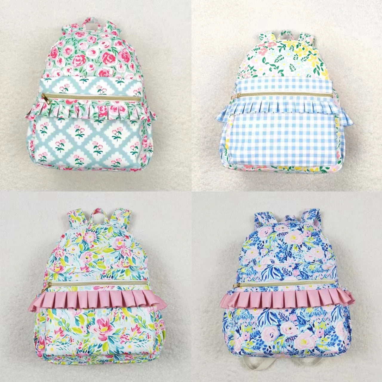 Pretty children’s canvas rucksack with multiple pattern choices, zip side pocket and internal compartments. Perfect for everyday use, school and holidays.