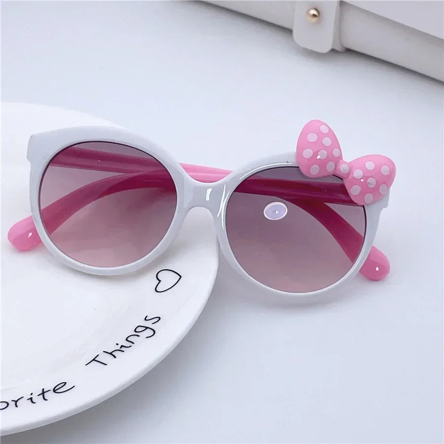 Girls' Sunglasses with Cute Bow Motif – Choice of Colors