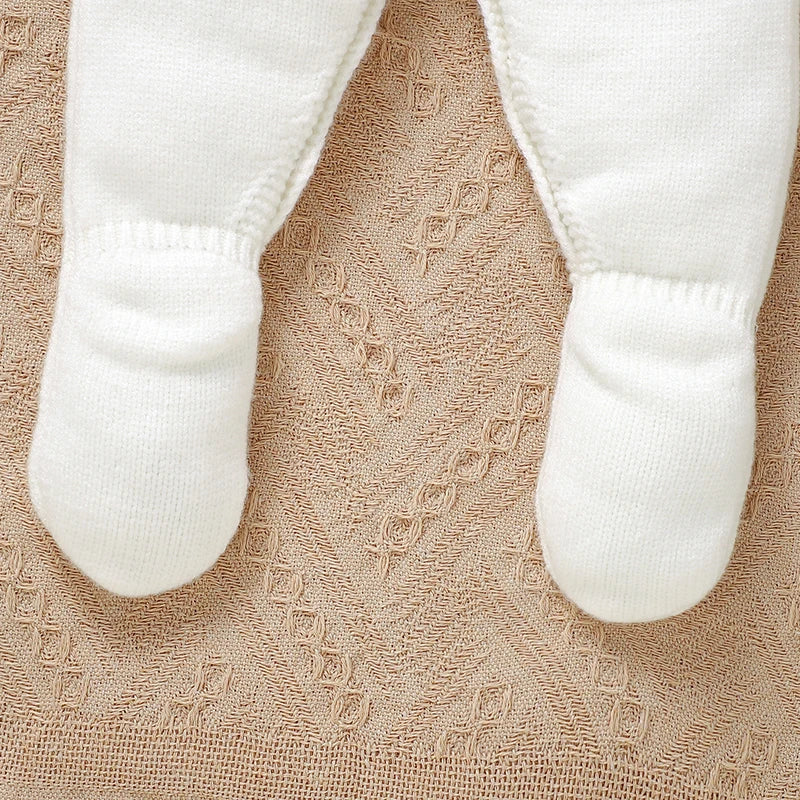 Baby Girl Ivory Romper and matching Bonet