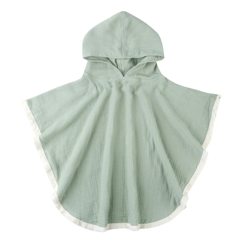 Thick Cotton Tassle Hooded Towel Olive