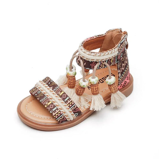 Girls Boho Khaki Sandals