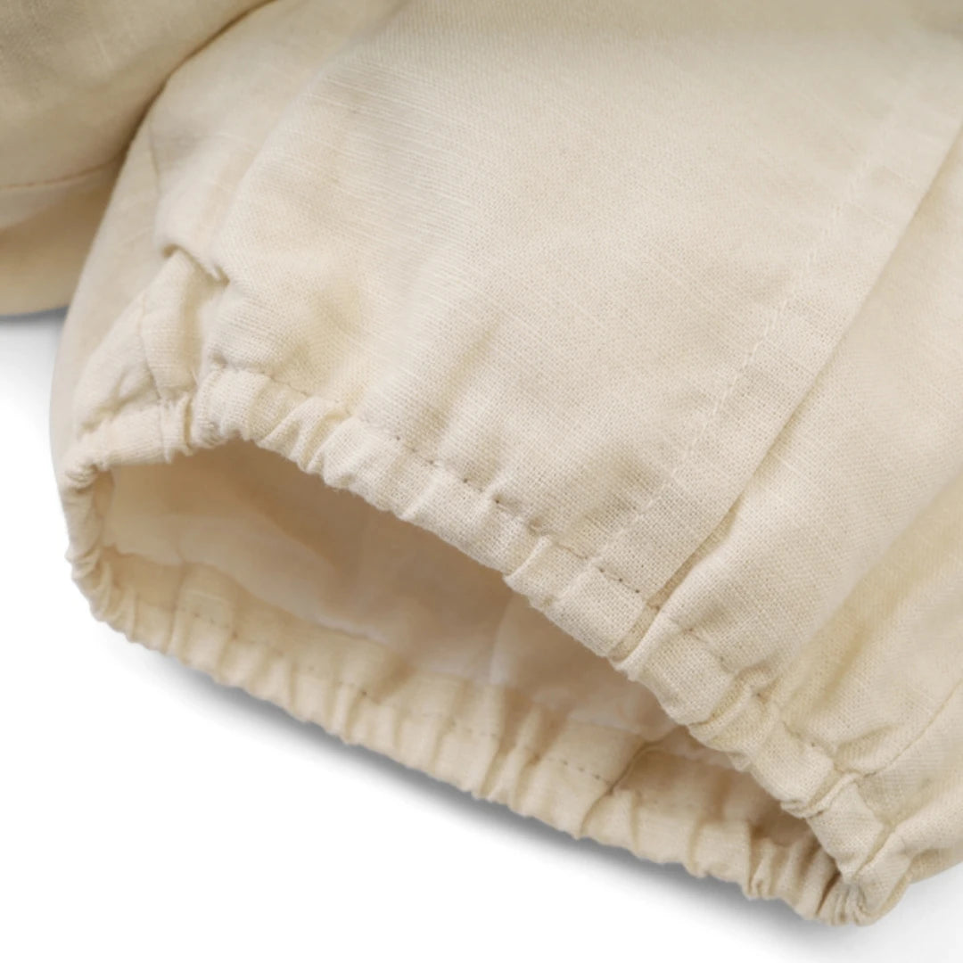 Baby Boys Classic Stone & White Peter Pan Collar Short Set *Online Product