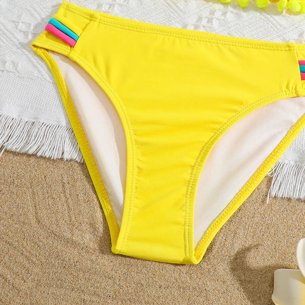 Girls Bright Yellow 2 piece Boho Bikini