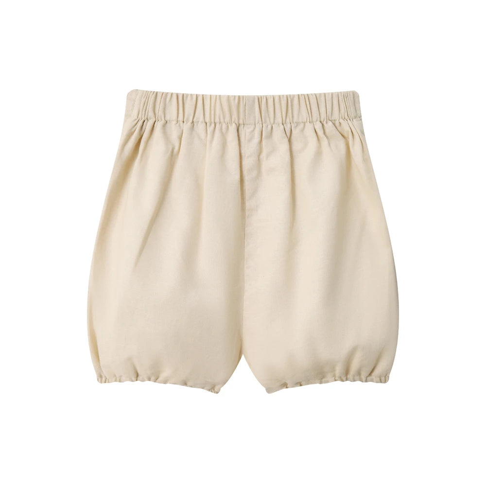 Baby Boys Classic Stone & White Peter Pan Collar Short Set *Online Product