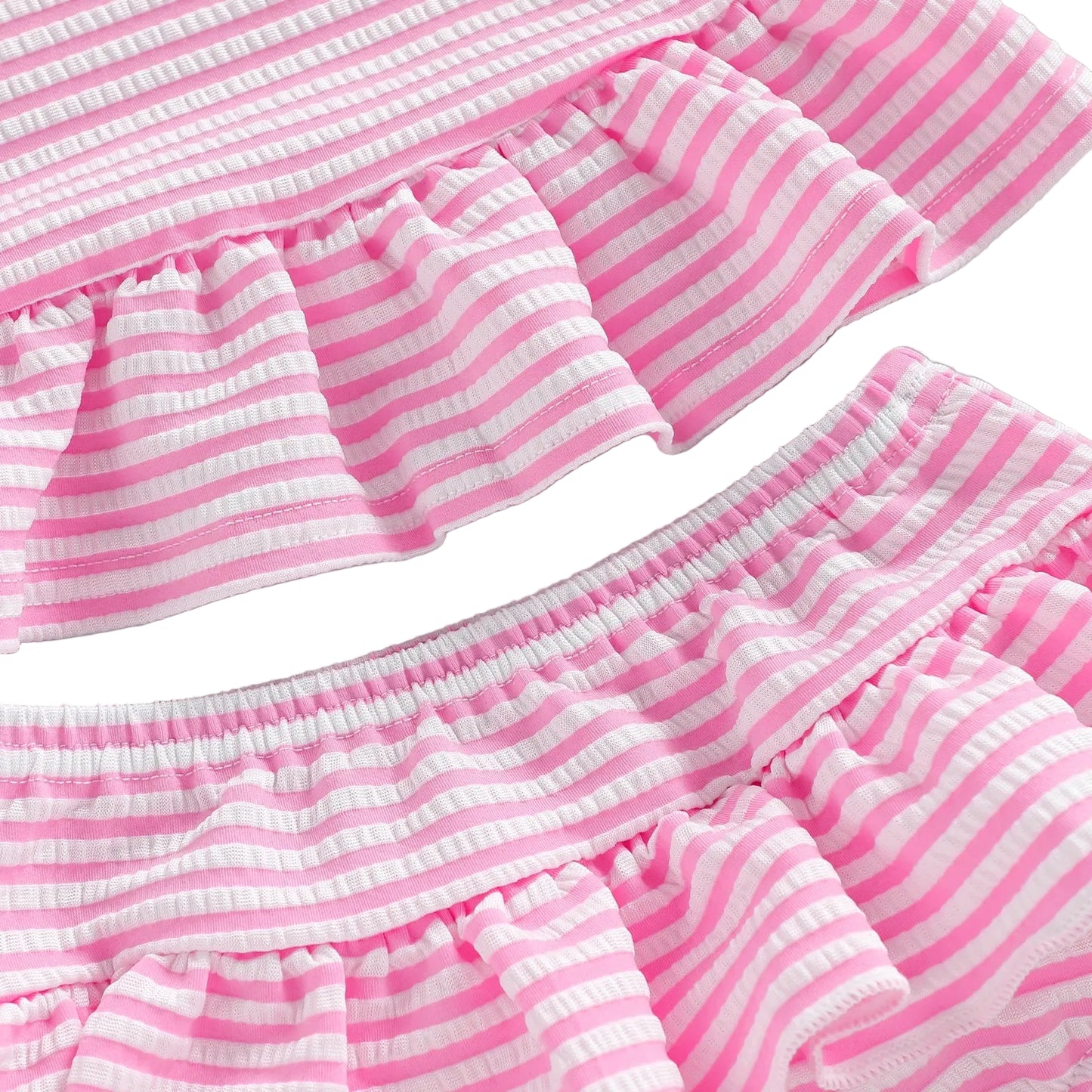 Girls 2-Piece Swim Set Pink with Matching Sun Hat (6 Months–3 Years) *Preorder