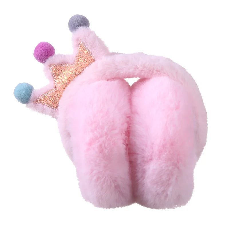 Girls Crown Pink Earmuffs