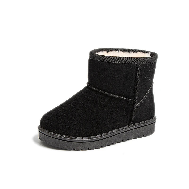 Girls Faux Fur Boots Black
