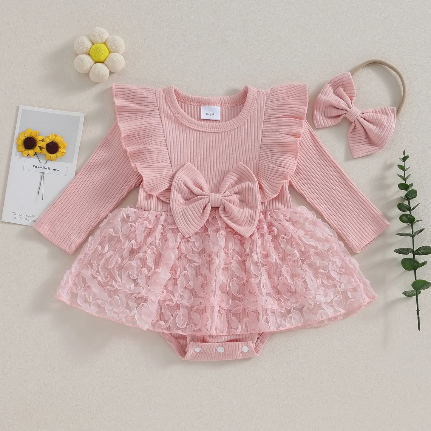 Baby Girl Blush Pink Tulle Skirt Romper