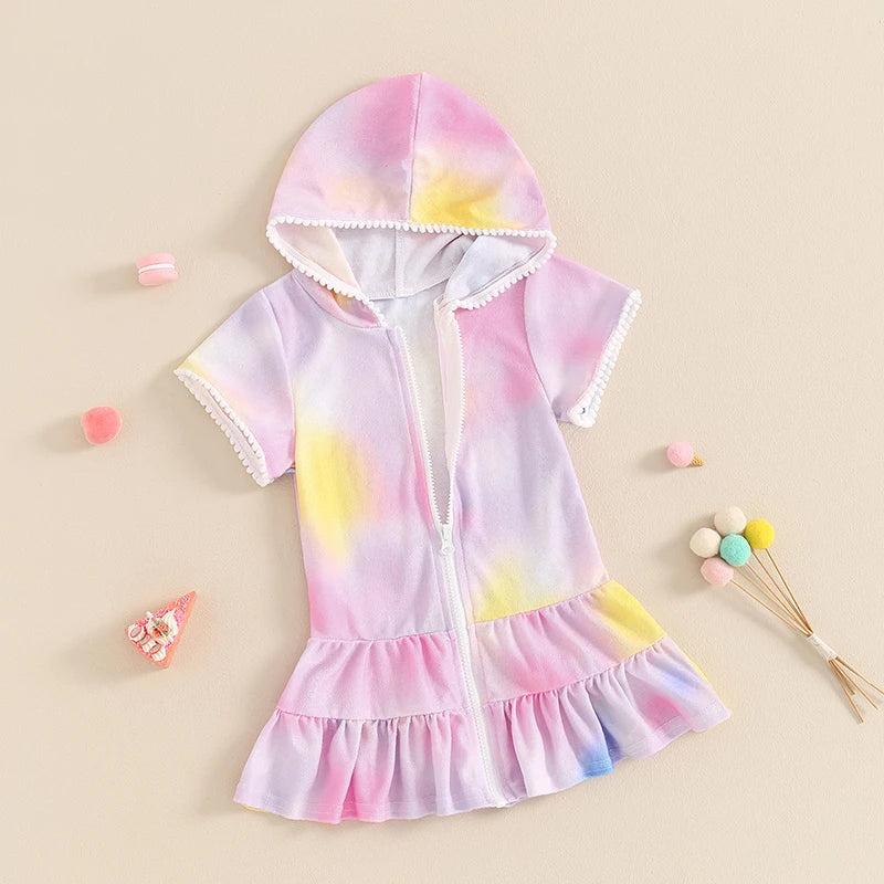 Girls Rainbow Swim Cover up Dress