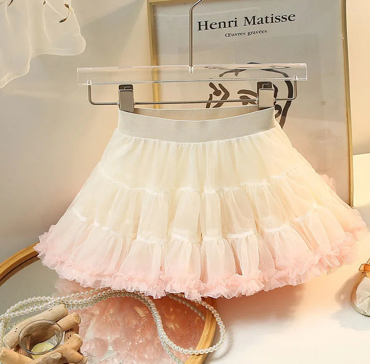 Girls Pastel Cream Knitted Cardigan and Tulle Skirt