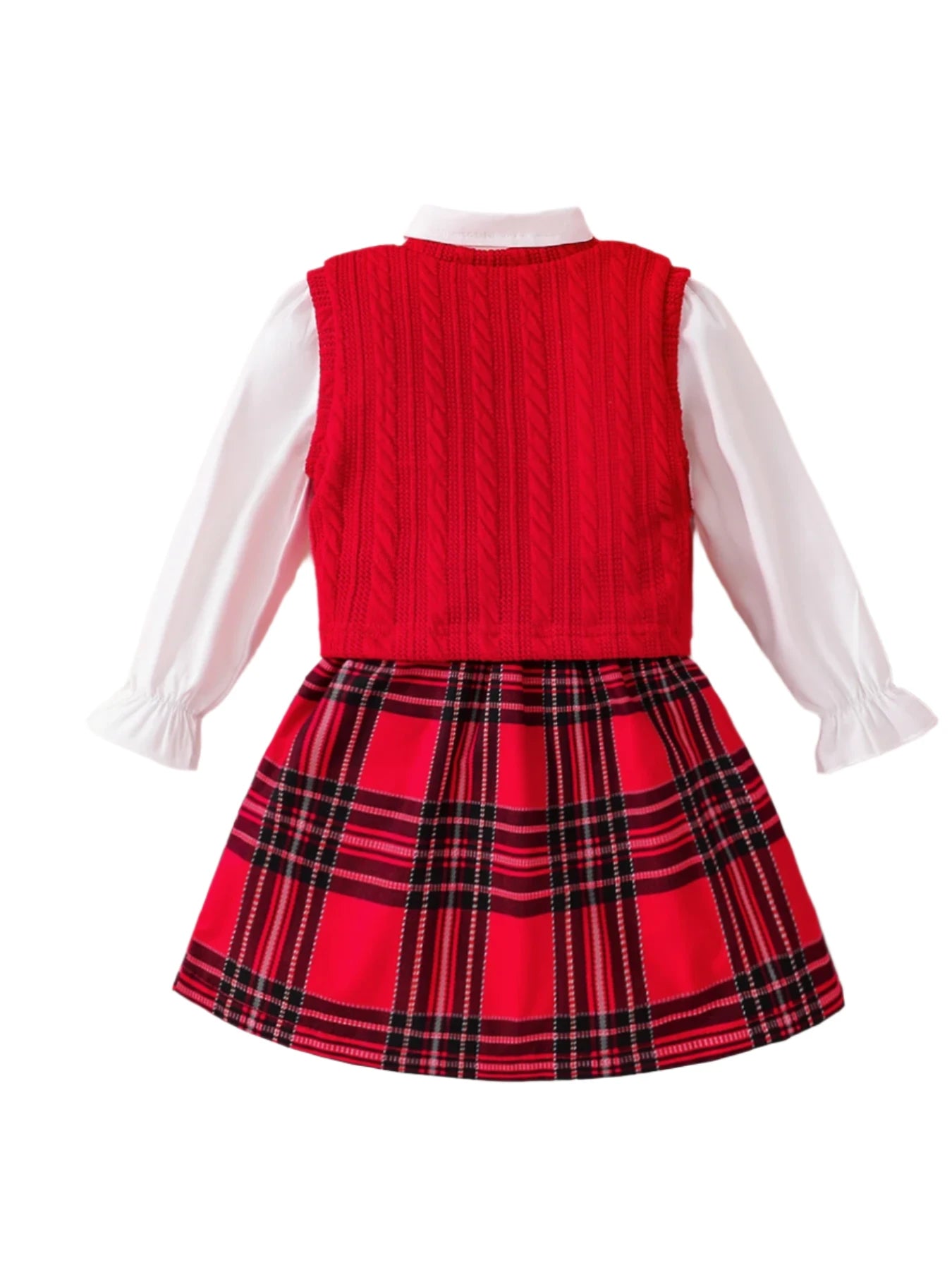 Girls Red Christmas Three Piece Outfit