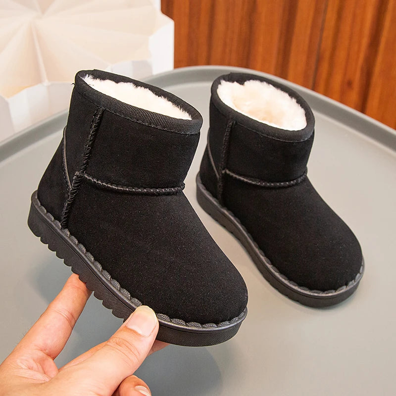 Girls Faux Fur Boots Black