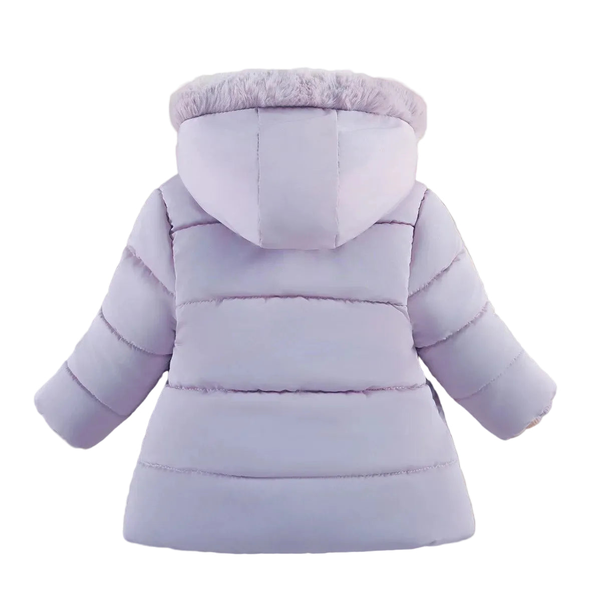Girls Faux Fur Hooded Lilac Winter Puffer Coat | Warm Padded Jacket | Ages 2–6 *Online Product