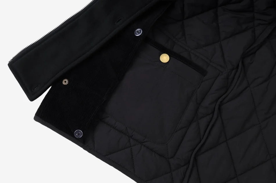 Boys Black Diamond Quilted Hooded Jacket *Online Product