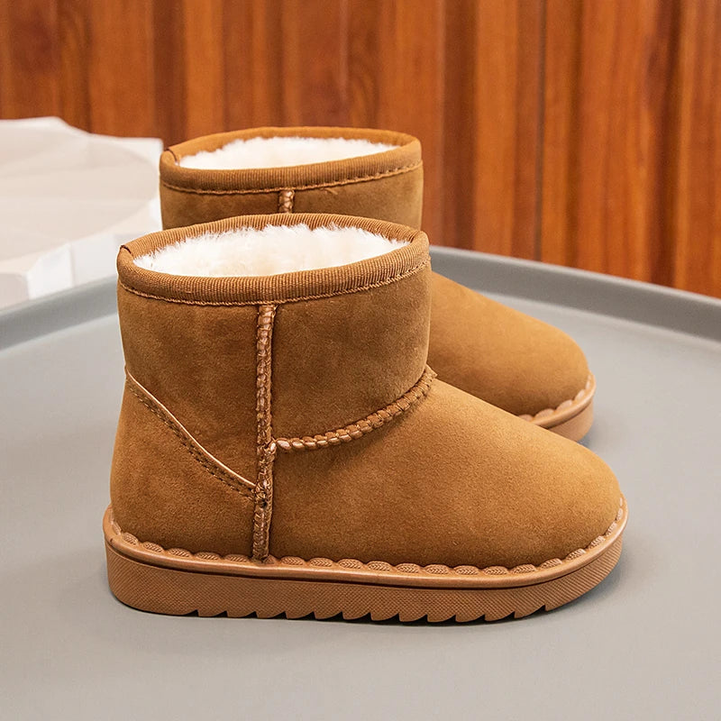 Girls Faux Fur Boots Brown