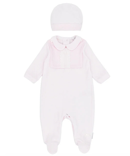 Blues Baby Girls Pink Velour Romper Bib & Romper *Preorder