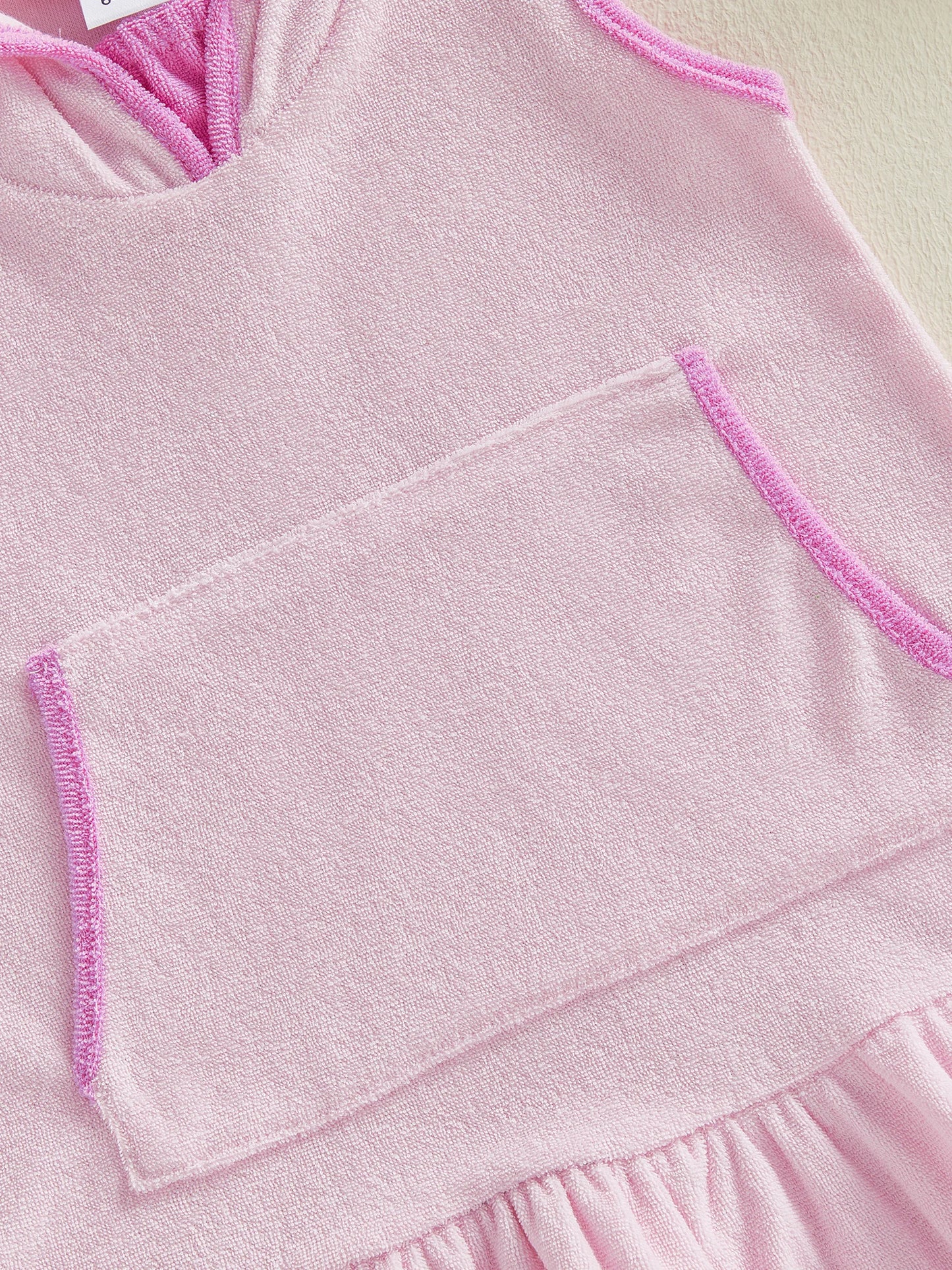 Little Girls Terry Towelling Cover-Up – Pink with Pink Trim (1–8 Years) *Preorder