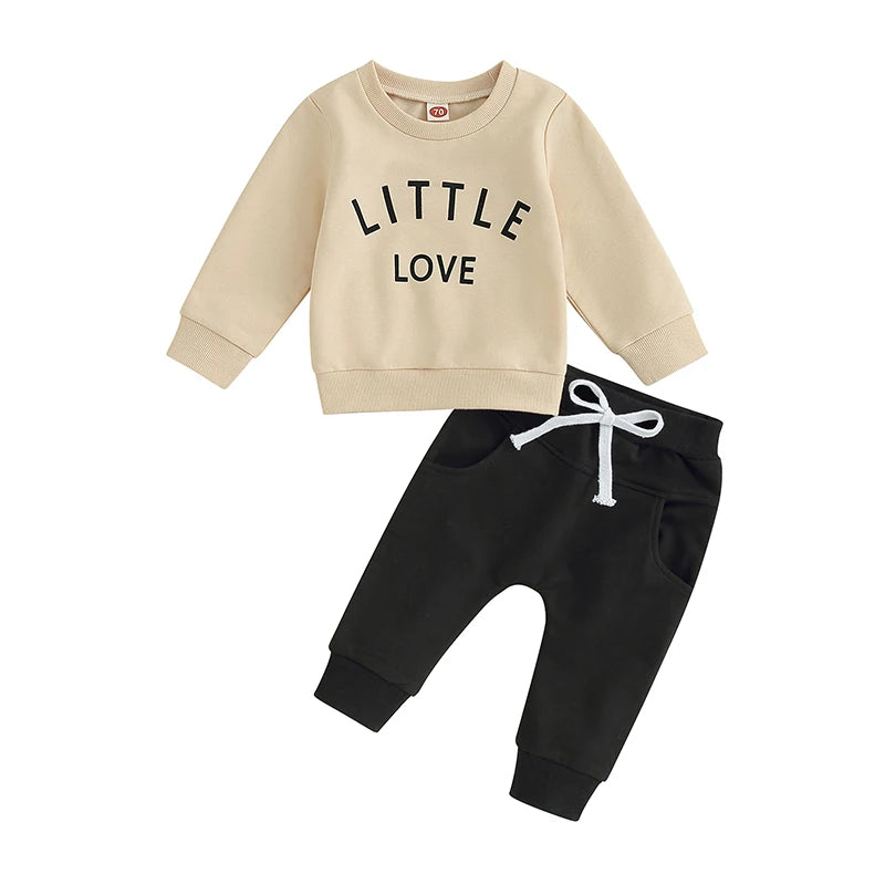 Girls Cozy Club 2 Piece Set - Black 'Little Love' *