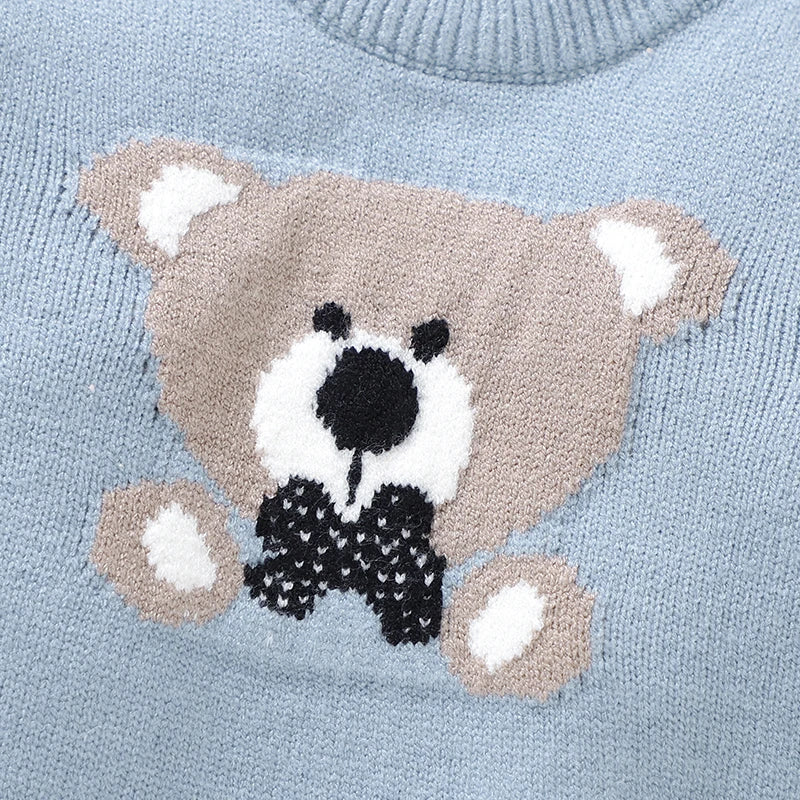 Baby Boys Blue Knitted Teddy Suit