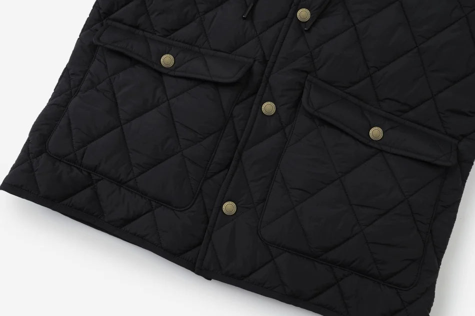 Boys Black Diamond Quilted Hooded Jacket *Online Product