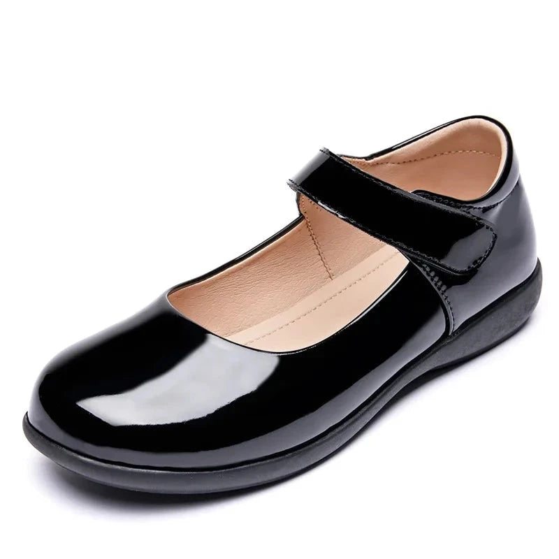 Girls Black Patent Leather Sophia School Shoe