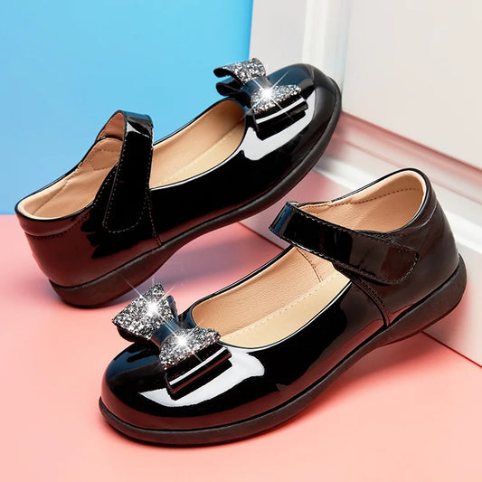 Girls Black Patent Leather Alexandre School Shoe