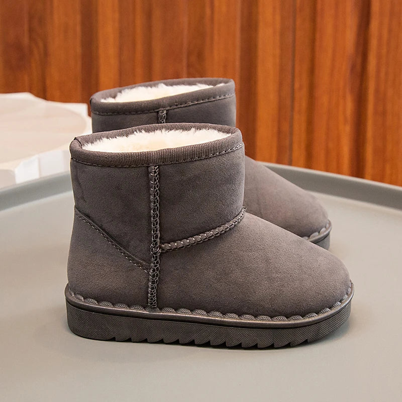 Girls Faux Fur Boots Grey