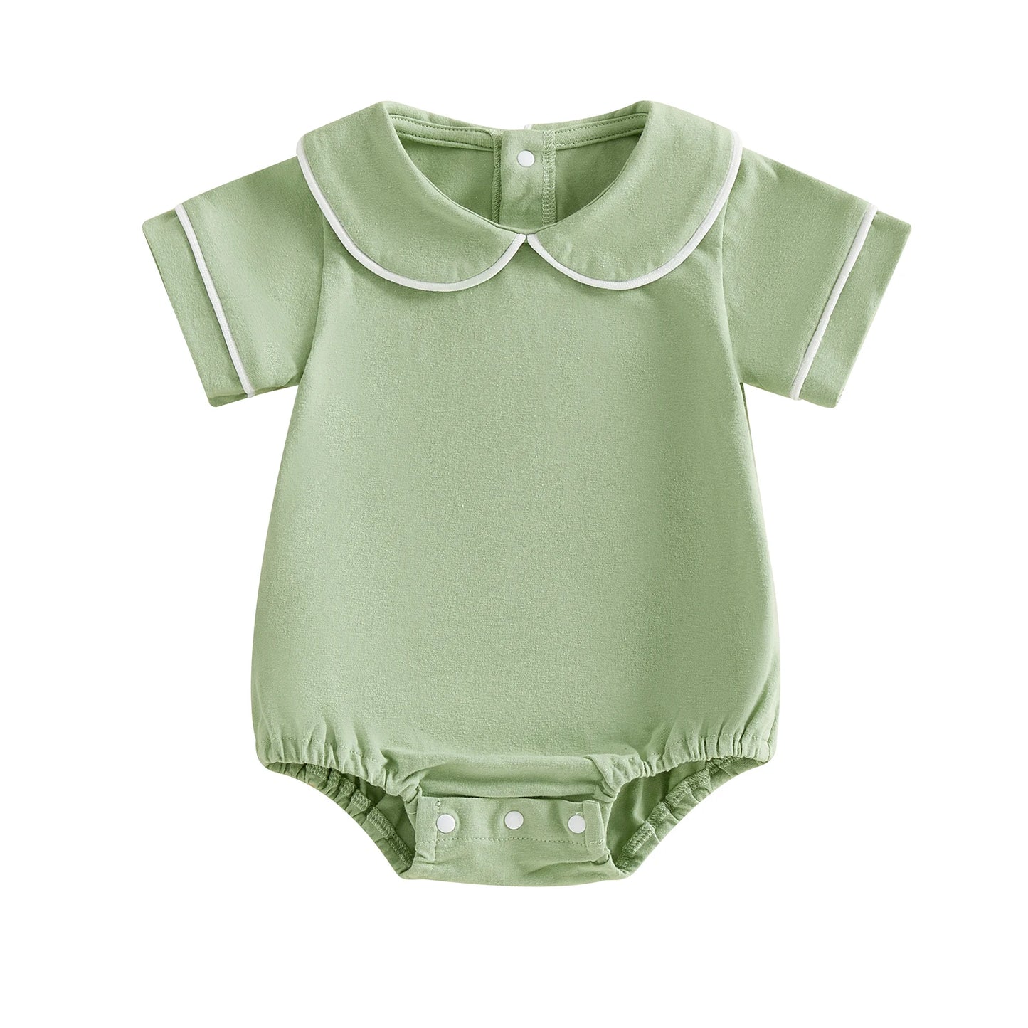 Baby Boys Sage Green Peter Pan Collar Romper *Online Product