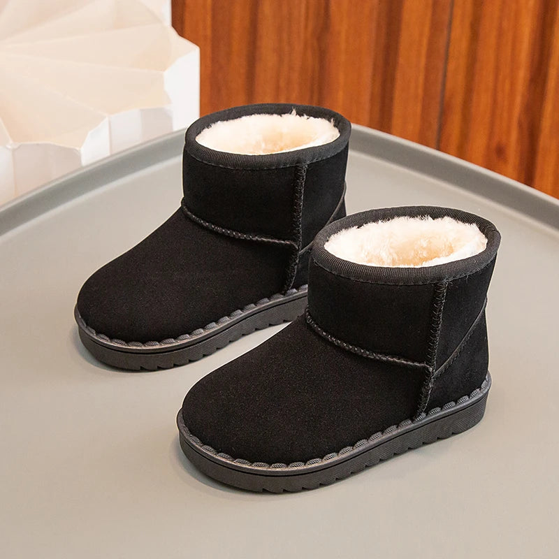 Girls Faux Fur Boots Black