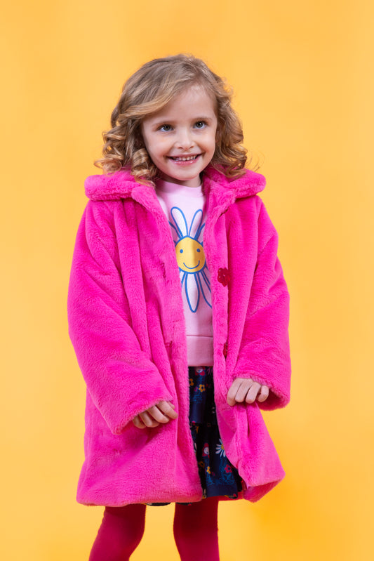 Agatha Ruiz de la Prada Fushia Faux Fur Coat